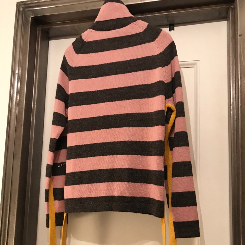 Paul Smith Gray/Pink Stripe T-neck Swtr Med NWT